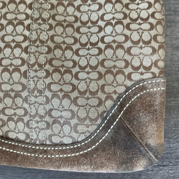 Coach Monogram Messenger suede/canvas Bag 1584 - Picture 10 of 16